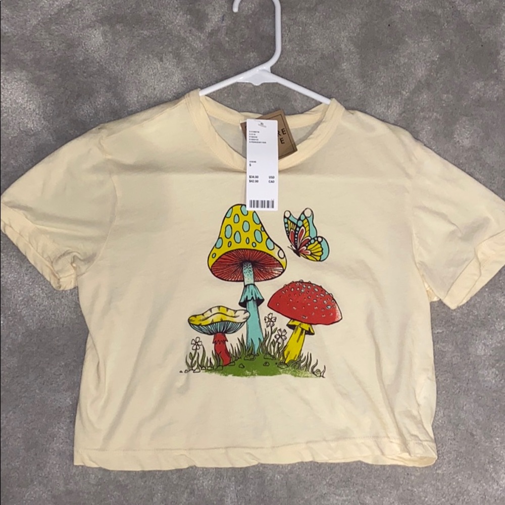 Mushroom Cropped Altered State Tee